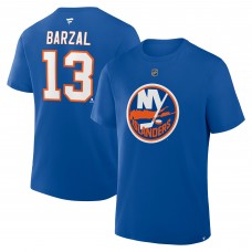 New York Islanders Mathew Barzal Fanatics Royal Authentic Stack Name & Number T-Shirt New York Islanders Mathew Barzal Fanatics Royal Authentic Stack Name & Number T-Shirt