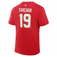 Футболка Florida Panthers Matthew Tkachuk Fanatics Red Authentic Stack Name & Number