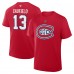 Футболка Montreal Canadiens Cole Caufield Fanatics Red Authentic Stack Name & Number