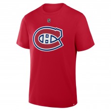 Футболка Montreal Canadiens Cole Caufield Fanatics Red Authentic Stack Name & Number