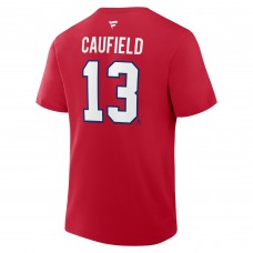 Футболка Montreal Canadiens Cole Caufield Fanatics Red Authentic Stack Name & Number
