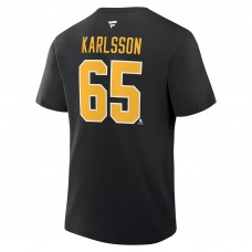 Футболка Pittsburgh Penguins Erik Karlsson Fanatics Black Authentic Stack Name & Number