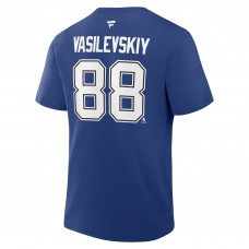 Футболка Tampa Bay Lightning Andrei Vasilevskiy Fanatics Blue Authentic Stack Name & Number Футболка Tampa Bay Lightning Andrei Vasilevskiy Fanatics Blue Authentic Stack Name & Number