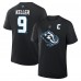 Utah Mammoth Clayton Keller Fanatics Black Authentic Stack Name & Number T-Shirt
