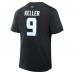 Utah Mammoth Clayton Keller Fanatics Black Authentic Stack Name & Number T-Shirt