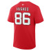 Футболка New Jersey Devils Jack Hughes Fanatics Red Authentic Stack Name & Number