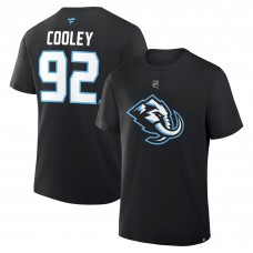 Utah Mammoth Logan Cooley Fanatics Black Authentic Stack Name & Number T-Shirt