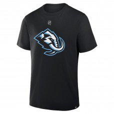 Utah Mammoth Logan Cooley Fanatics Black Authentic Stack Name & Number T-Shirt