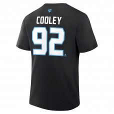 Utah Mammoth Logan Cooley Fanatics Black Authentic Stack Name & Number T-Shirt
