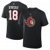Ottawa Senators Tim Stutzle Fanatics Black Authentic Stack Name & Number T-Shirt