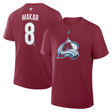 Colorado Avalanche Cale Makar Fanatics Burgundy Authentic Stack Name & Number T-Shirt