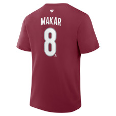 Colorado Avalanche Cale Makar Fanatics Burgundy Authentic Stack Name & Number T-Shirt