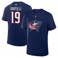 Columbus Blue Jackets Adam Fantilli Fanatics Navy Authentic Stack Name & Number T-Shirt