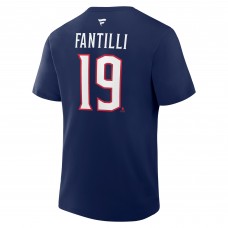 Columbus Blue Jackets Adam Fantilli Fanatics Navy Authentic Stack Name & Number T-Shirt