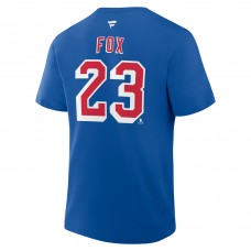 New York Rangers Adam Fox Fanatics Blue Authentic Stack Name & Number T-Shirt New York Rangers Adam Fox Fanatics Blue Authentic Stack Name & Number T-Shirt
