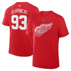 Detroit Red Wings Alex DeBrincat Fanatics Red Authentic Stack Name & Number T-Shirt