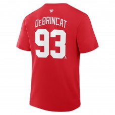 Detroit Red Wings Alex DeBrincat Fanatics Red Authentic Stack Name & Number T-Shirt