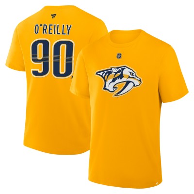 Nashville Predators Ryan OReilly Fanatics Gold Authentic Stack Name & Number T-Shirt