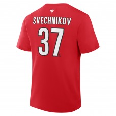 Carolina Hurricanes Andrei Svechnikov Fanatics Red Authentic Stack Name & Number T-Shirt