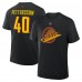 Vancouver Canucks Elias Pettersson Fanatics Black Authentic Stack Name & Number T-Shirt