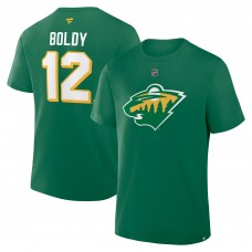 Футболка Minnesota Wild Matthew Boldy Fanatics Kelly Green Alternate Authentic Stack Name & Number