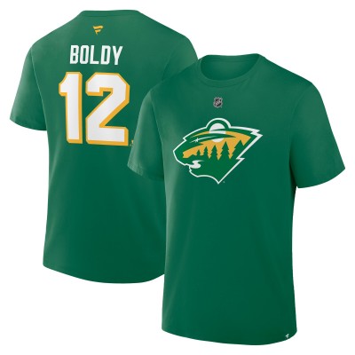 Футболка Minnesota Wild Matthew Boldy Fanatics Kelly Green Alternate Authentic Stack Name & Number