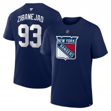 New York Rangers Mika Zibanejad Fanatics Navy Authentic Stack Name & Number T-Shirt New York Rangers Mika Zibanejad Fanatics Navy Authentic Stack Name & Number T-Shirt