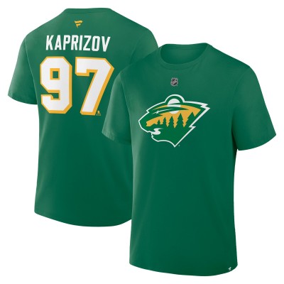 Футболка Minnesota Wild Kirill Kaprizov Fanatics Kelly Green Alternate Authentic Stack Name & Number