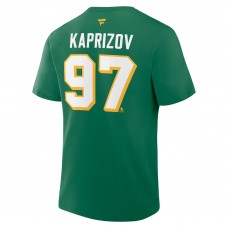 Футболка Minnesota Wild Kirill Kaprizov Fanatics Kelly Green Alternate Authentic Stack Name & Number