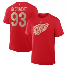 Detroit Red Wings Alex DeBrincat Fanatics Red Authentic Stack Name & Number T-Shirt