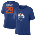 Женская футболка Edmonton Oilers Leon Draisaitl Fanatics Royal Authentic Stack Name & Number
