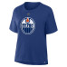 Женская футболка Edmonton Oilers Leon Draisaitl Fanatics Royal Authentic Stack Name & Number