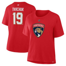Женская футболка Florida Panthers Matthew Tkachuk Fanatics Red Authentic Stack Name & Number Женская футболка Florida Panthers Matthew Tkachuk Fanatics Red Authentic Stack Name & Number