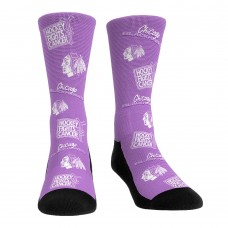 Две пары носков Unisex Chicago Blackhawks Rock Em Socks Purple 2024 Hockey Fights Cancer