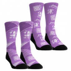 Unisex Anaheim Ducks Rock Em Socks Purple 2024 Hockey Fights Cancer Two-Pack Crew Socks Set