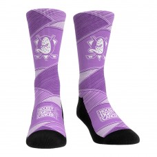 Unisex Anaheim Ducks Rock Em Socks Purple 2024 Hockey Fights Cancer Two-Pack Crew Socks Set