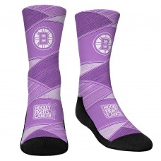 Две пары носков Youth Boston Bruins Rock Em Socks Purple 2024 Hockey Fights Cancer