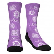 Две пары носков Youth Boston Bruins Rock Em Socks Purple 2024 Hockey Fights Cancer