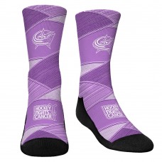 Две пары носков Columbus Blue Jackets Rock Em Socks Youth 2024 Hockey Fights Cancer - Purple