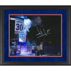 Henrik Lundqvist New York Rangers Autographed Fanatics Authentic Framed 16 x 20 Jersey Retirement Banner Raising Photograph Henrik Lundqvist New York Rangers Autographed Fanatics Authentic Framed 16 x 20 Jersey Retirement Banner Raising Photograph
