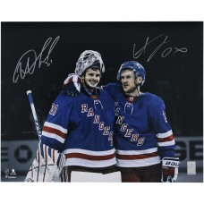 Igor Shesterkin & Adam Fox New York Rangers Autographed Fanatics Authentic 16 x 20 Blue Jersey Celebration Photograph Igor Shesterkin & Adam Fox New York Rangers Autographed Fanatics Authentic 16 x 20 Blue Jersey Celebration Photograph