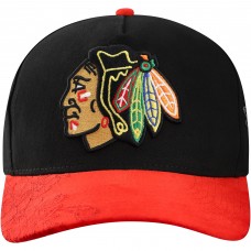 Бейсболка Chicago Blackhawks Mitchell & Ness Black/Red May Flowers Pro Crown