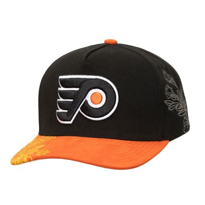 Бейсболка Philadelphia Flyers Mitchell & Ness Black/Orange May Flowers Pro Crown