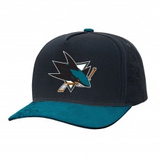Бейсболка San Jose Sharks Mitchell & Ness Black/Teal May Flowers Pro Crown
