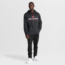 Detroit Red Wings Fanatics Black Authentic Pro Rink Hoodie