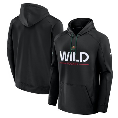 Толстовка Minnesota Wild Fanatics Black Authentic Pro Rink