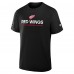 Detroit Red Wings Fanatics Black Authentic Pro Primary T-Shirt