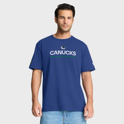 Vancouver Canucks Fanatics Blue Authentic Pro Primary T-Shirt