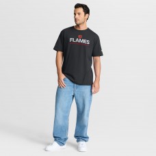 Calgary Flames Fanatics Black Authentic Pro Primary T-Shirt