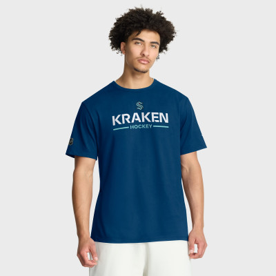 Seattle Kraken Fanatics Deep Sea Blue Authentic Pro Primary T-Shirt